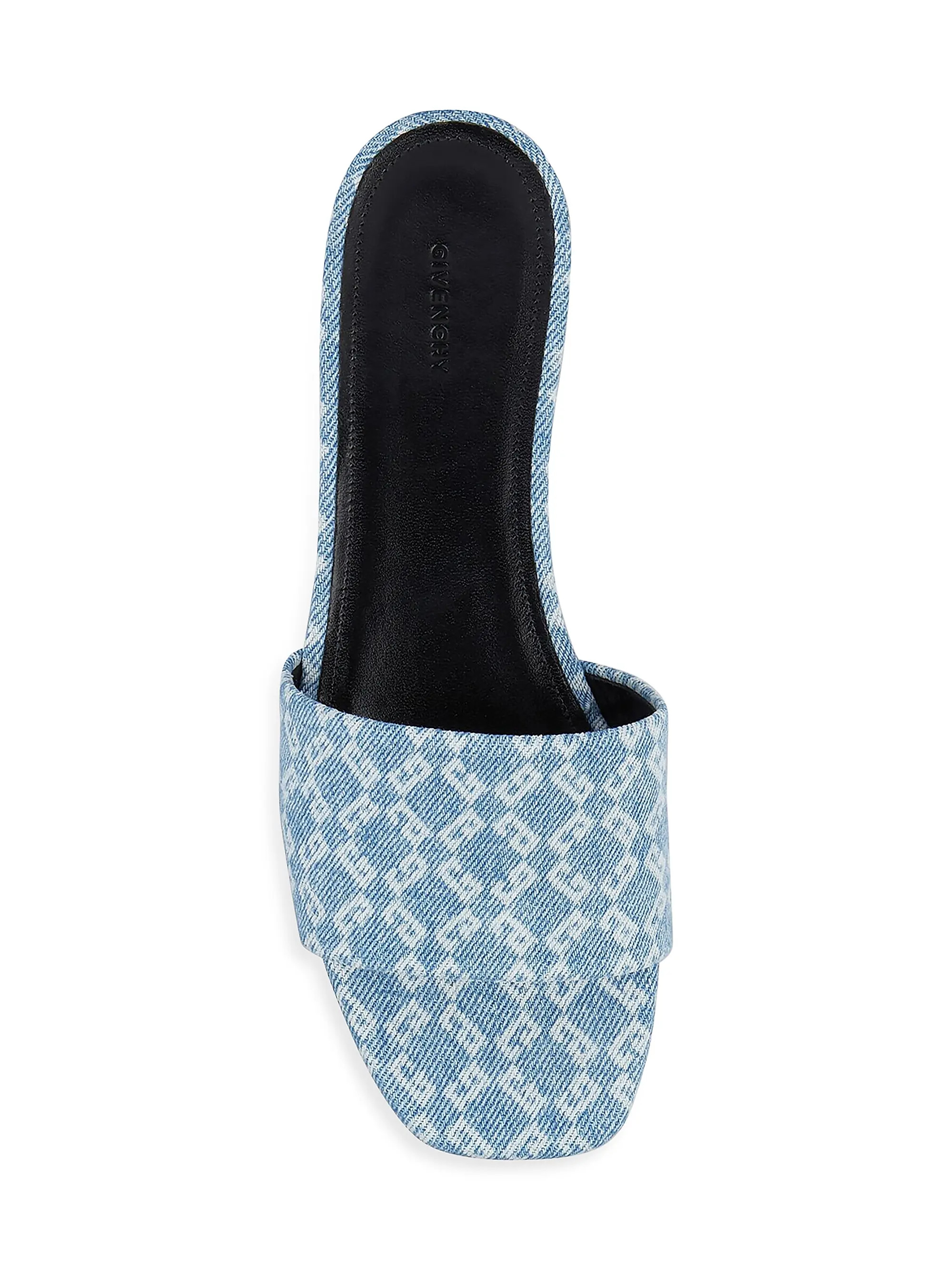 4G Flat Mules in Denim Monogram | Saks Fifth Avenue