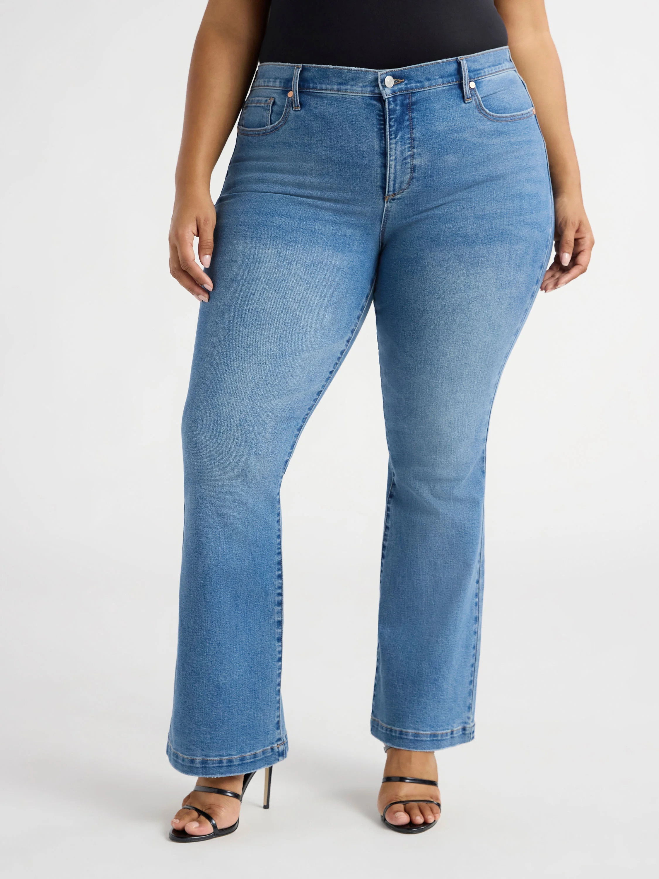 Sofia Jeans Women's Plus Size Melisa Flare High Rise Jeans, 32.5" Inseam, Sizes 14W-28W | Walmart (US)