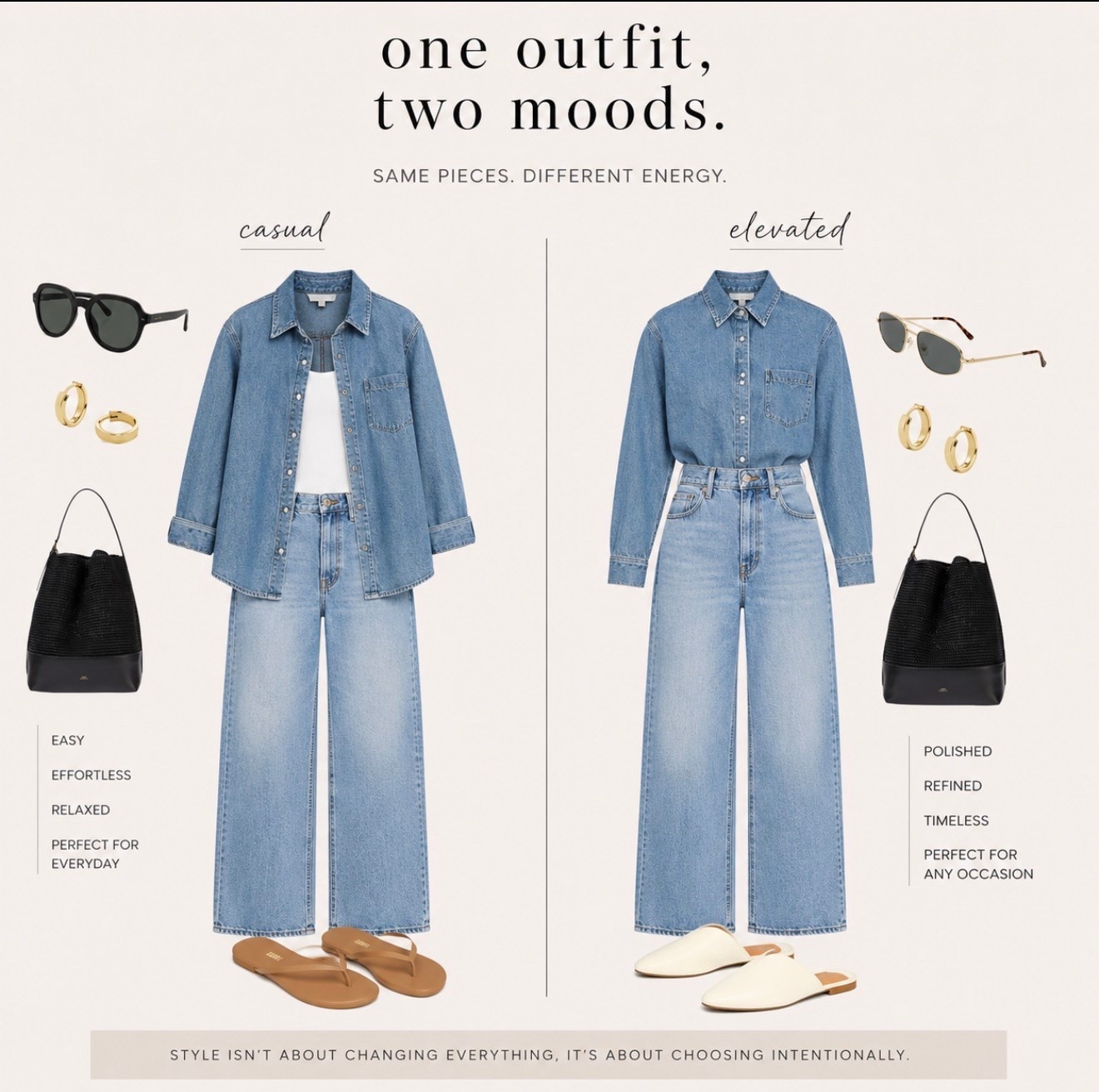 One outfit. Two moods.