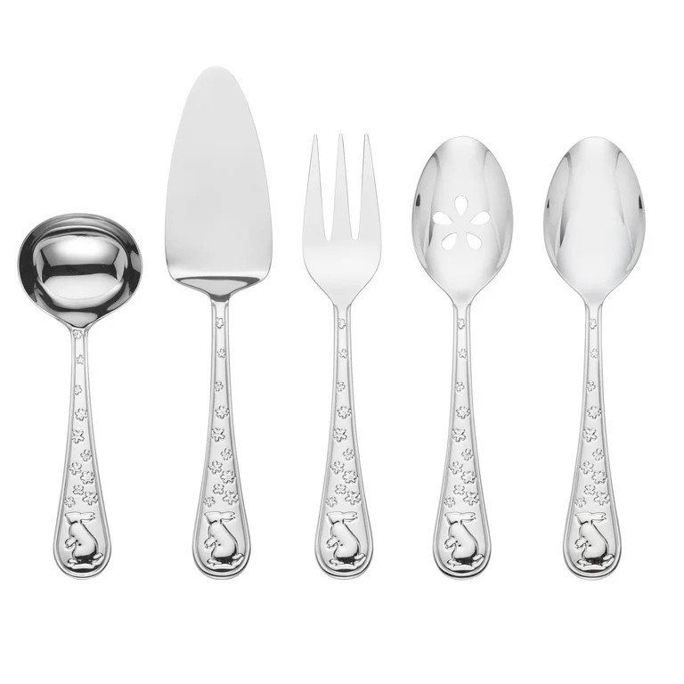 Oneida Bunny Hop Easter 5-Piece Stainless Steel Hostess Set | Walmart (US)