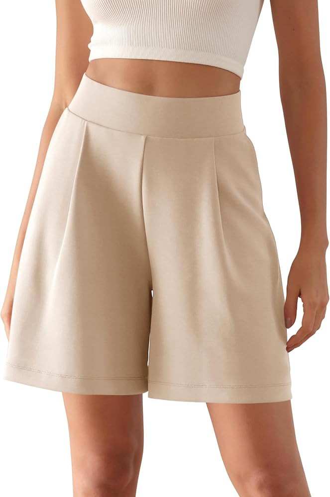 ODODOS Modal Soft Wide Leg Shorts for Women High Waist Casual Relaxed Shorts with Pockets-Inseam ... | Amazon (US)