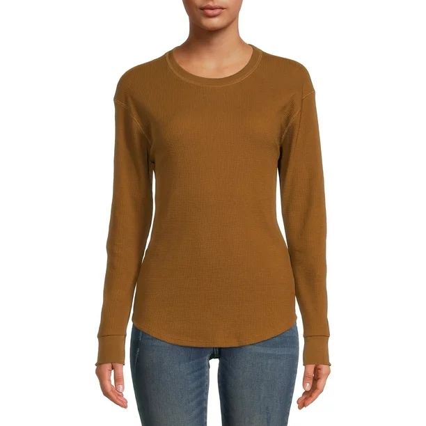 Time and Tru Women's Long Sleeve Thermal T-Shirt - Walmart.com | Walmart (US)