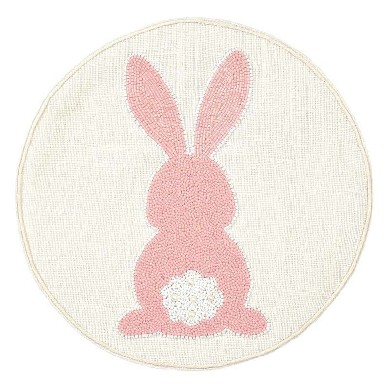 Homespun Easter Semi-Beaded Bunny Placemat, 15" | At Home