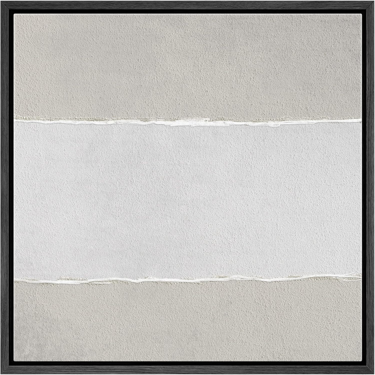 SIGNWIN Framed Canvas Print Wall Art Geometric Gray Stripe Color Field Abstract Shapes Illustrati... | Amazon (US)