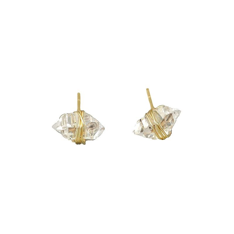 Amazon.com: Herkimer Diamond Stud Earrings in 14K Gold Fill for women by Lotus Stone Design (gold... | Amazon (US)