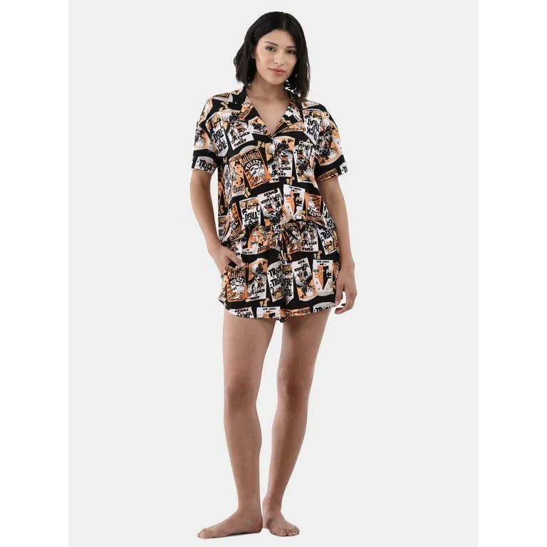 Halloween Women’s Trick or Treat Shorty Pajama Set, 2-Piece, Sizes XS-3X - Walmart.com | Walmart (US)