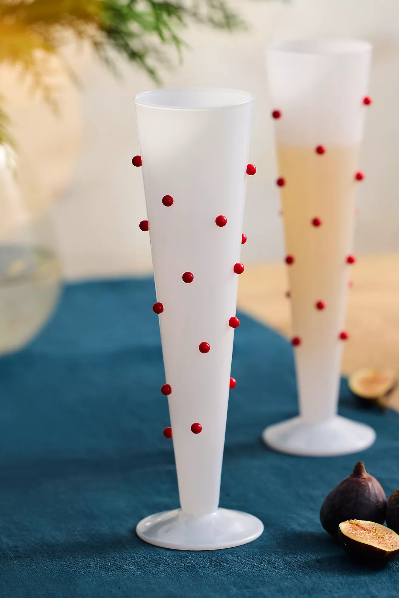 Red Confetti Glass Flutes, Set of 2 | Anthropologie (US)