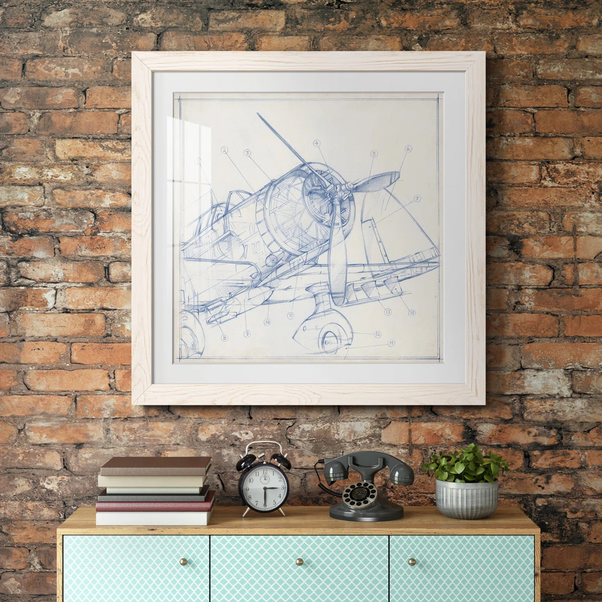 " Airplane Mechanical Sketch I " | Wayfair North America