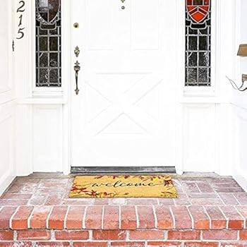 Natural Coir Welcome Door Mat, Autumn Leaves Fall Decor (30 x 17 in) | Amazon (US)