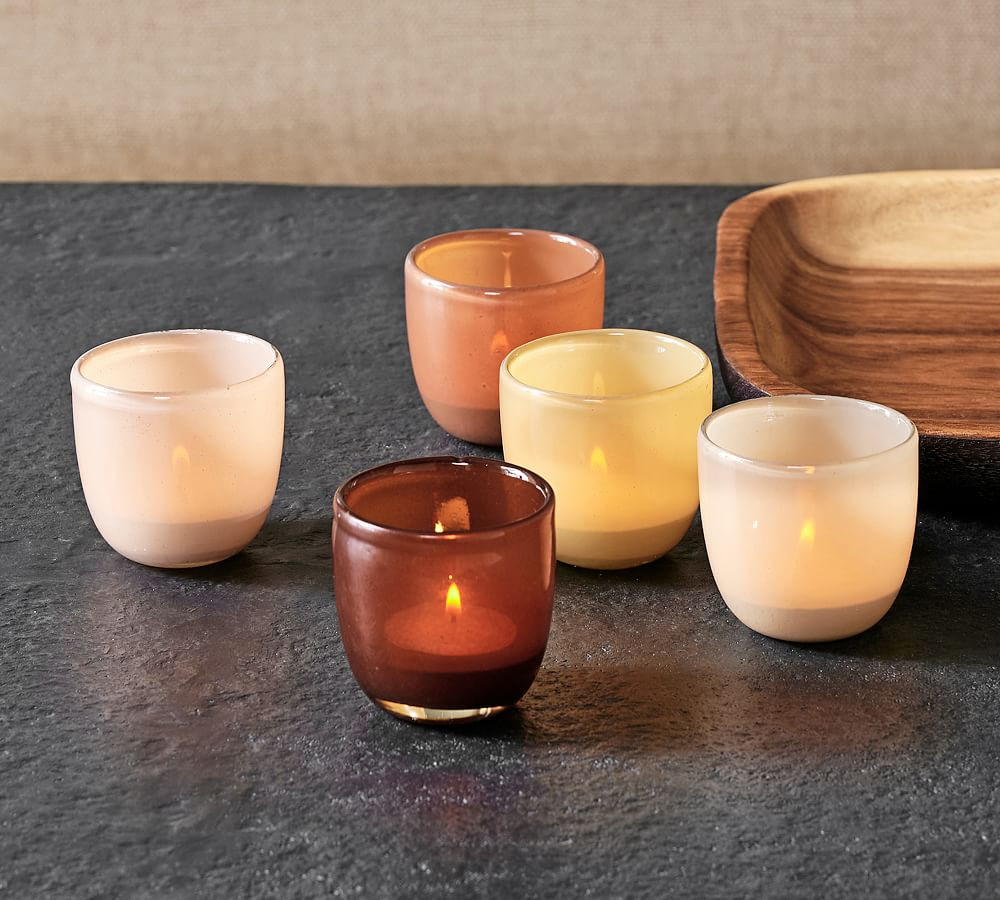 Modern Glass Votive Candleholders - Neutral | Pottery Barn (US)