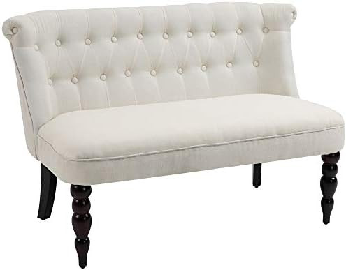 Cream white Tufted Love Seat | Amazon (US)