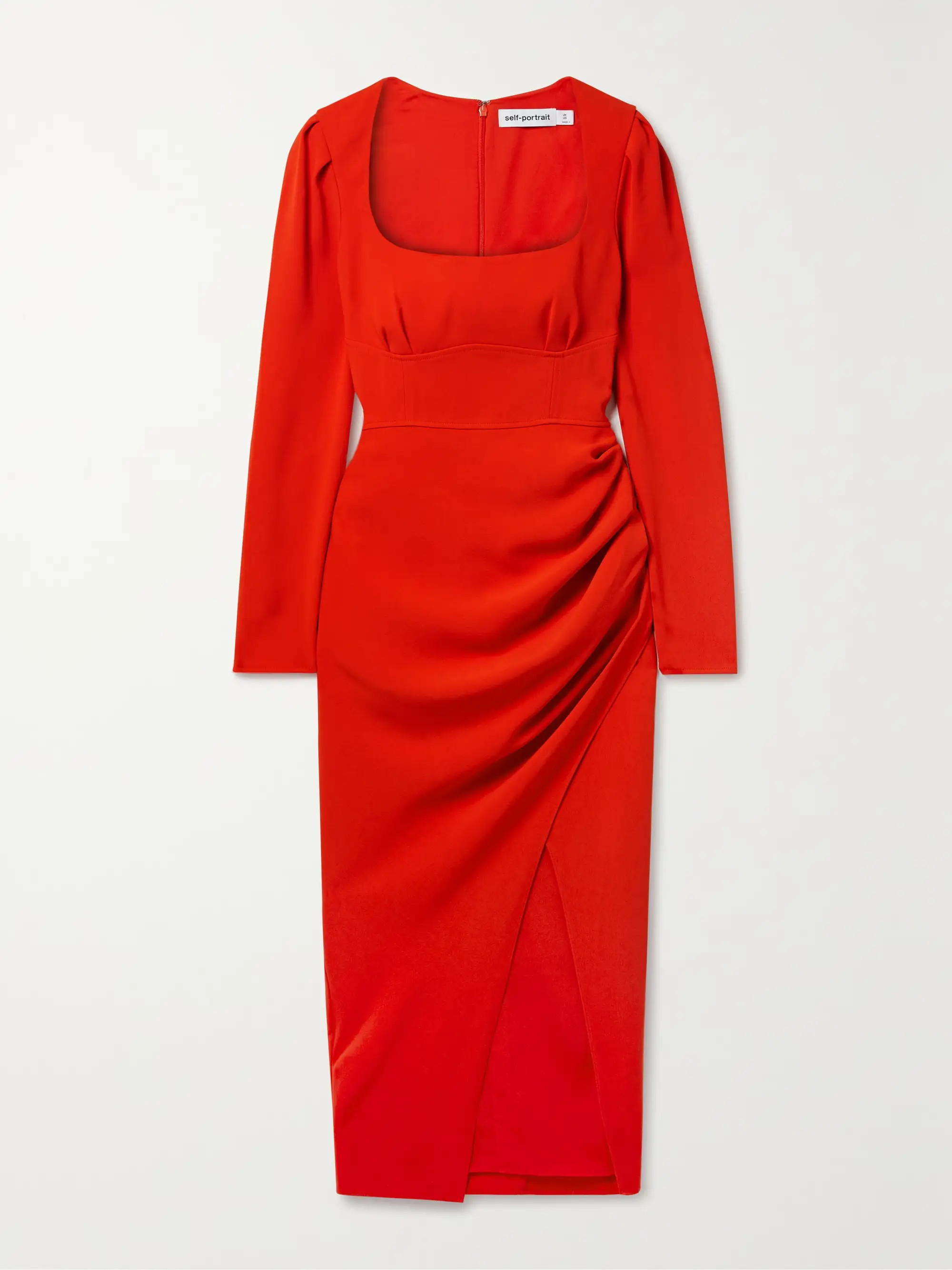Gathered crepe midi dress | NET-A-PORTER (US)