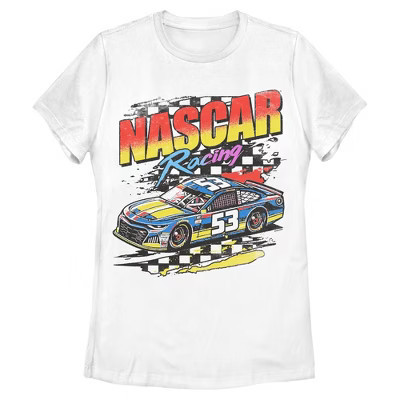 Womens NASCAR Retro Racing Car Number 53 T Shirt - White - X Large | Target