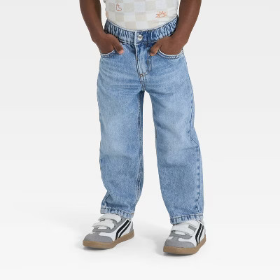 Toddler Boys' Relaxed Fit Snap Denim Pants - Cat & Jack™ Light Wash 5T | Target