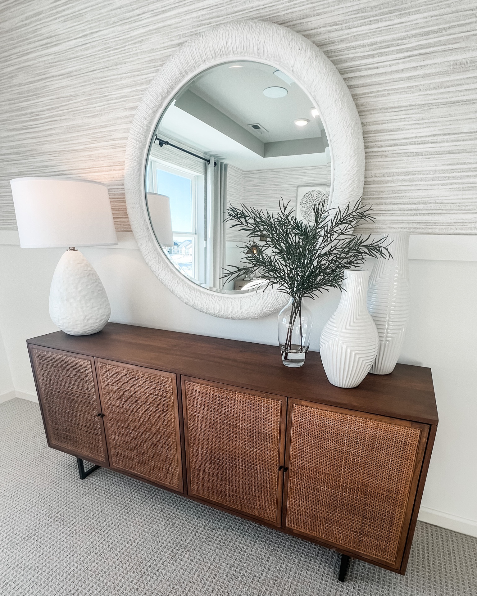 Bedroom furniture, dinning room furniture, entryway. Round mirror, sideboard, buffet, credenza, console, modern, transitional, pottery barn, wayfair. 

#LTKstyletip #LTKsalealert #LTKhome
