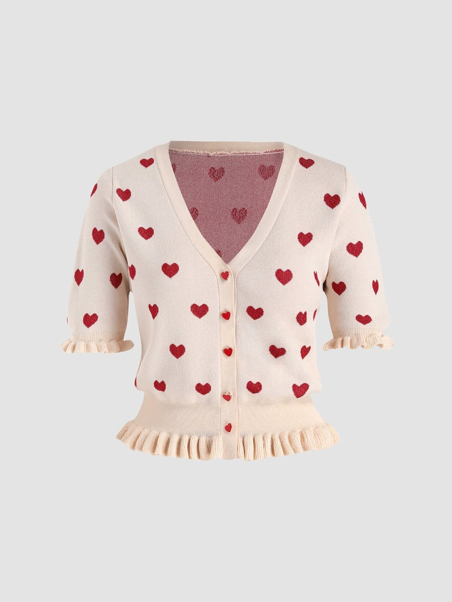 Heart Pattern Knit Top | Cider
