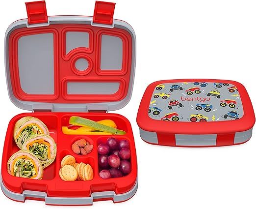 Bentgo® Kids Prints Leak-Proof, 5-Compartment Bento-Style Kids Lunch Box - Ideal Portion Sizes f... | Amazon (US)