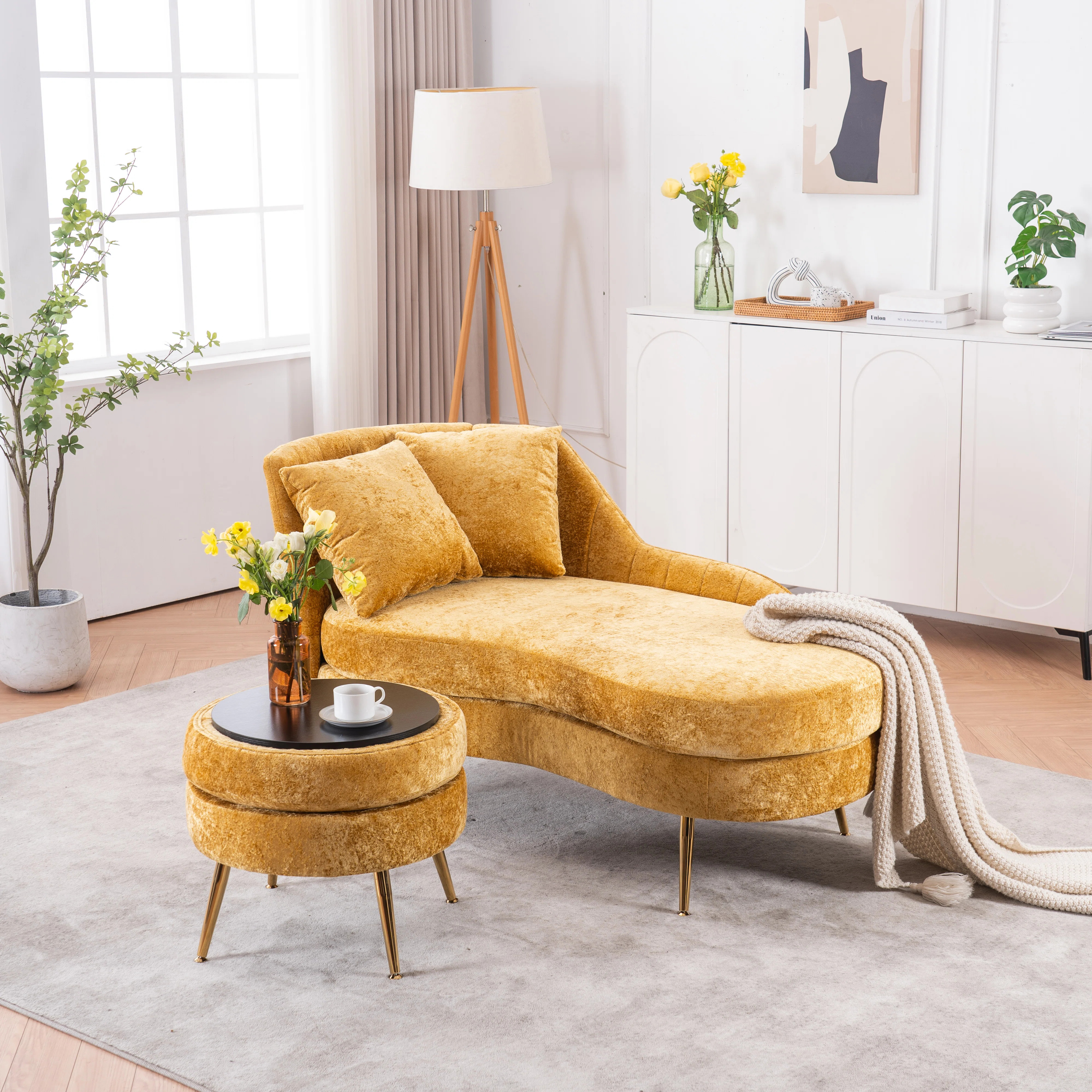 Mercer41 58'' Indoor Chenille Lumbar Cushion With Ottoman - Wayfair Canada | Wayfair North America