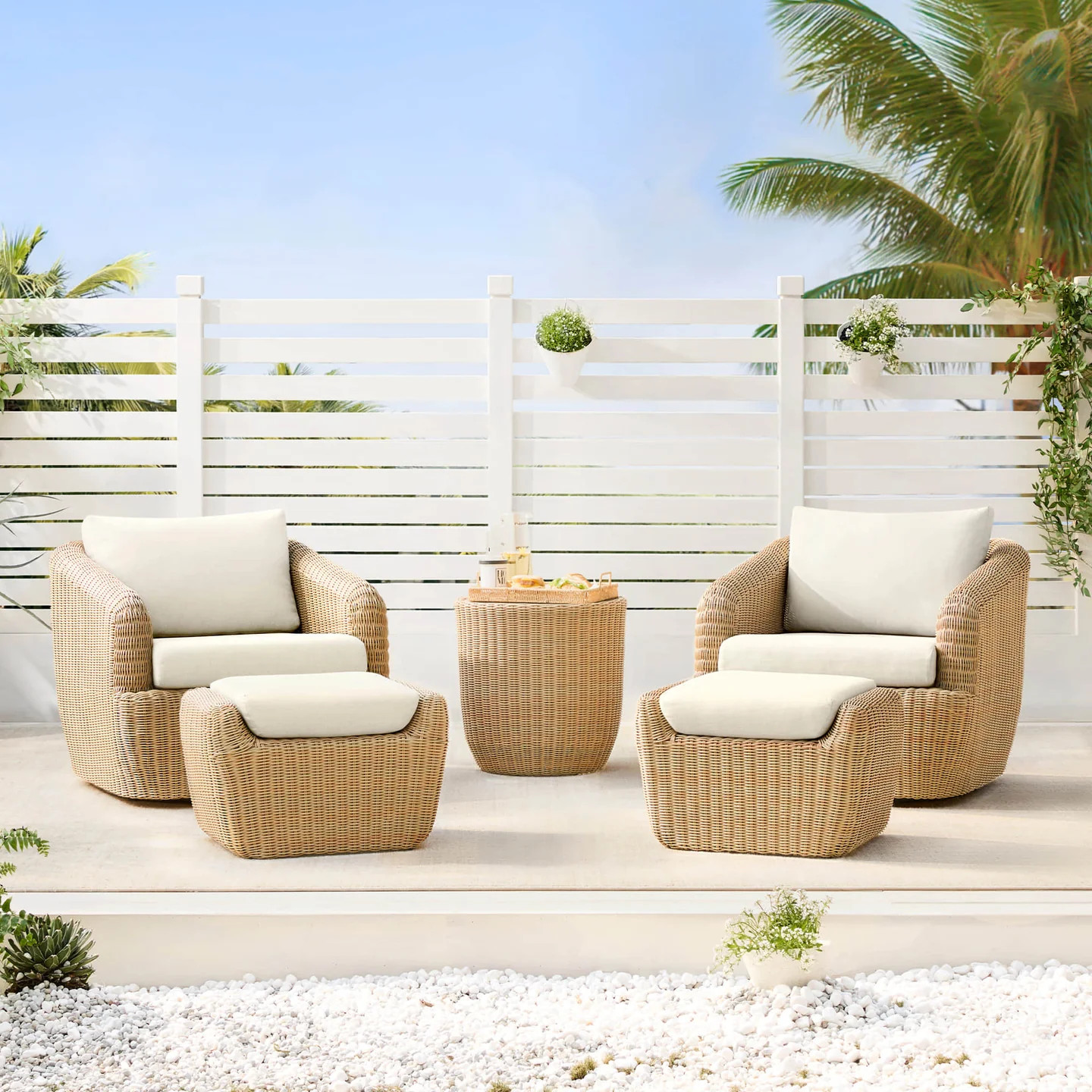 Liana 5-Piece Wicker Outdoor Patio Set | Furniture | Chita