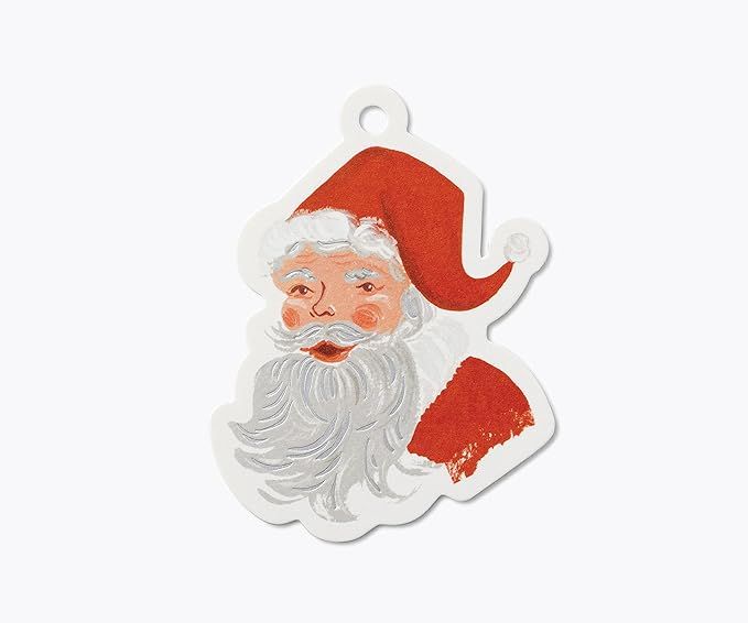RIFLE PAPER CO. Pack of 8 Santa Gift Tags for Holiday Gifts, Includes Festive Ties, Metallic Acce... | Amazon (US)