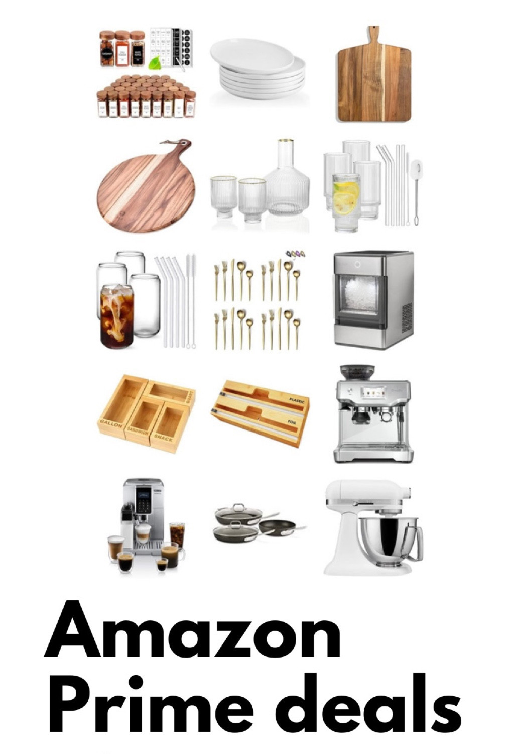 Amazon prime early access deals, kitchen items sale. Coffee espresso machine, ice maker machine, ribbed glasses tall cups, gold flatware silverware, kitchen aid mixer, organizers 

#LTKhome #LTKunder100 #LTKsalealert