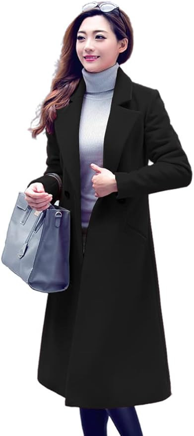 IDEALSANXUN Long Wool Coats for Women Fall Winter Coats Wool Jacket Peacoat | Amazon (CA)