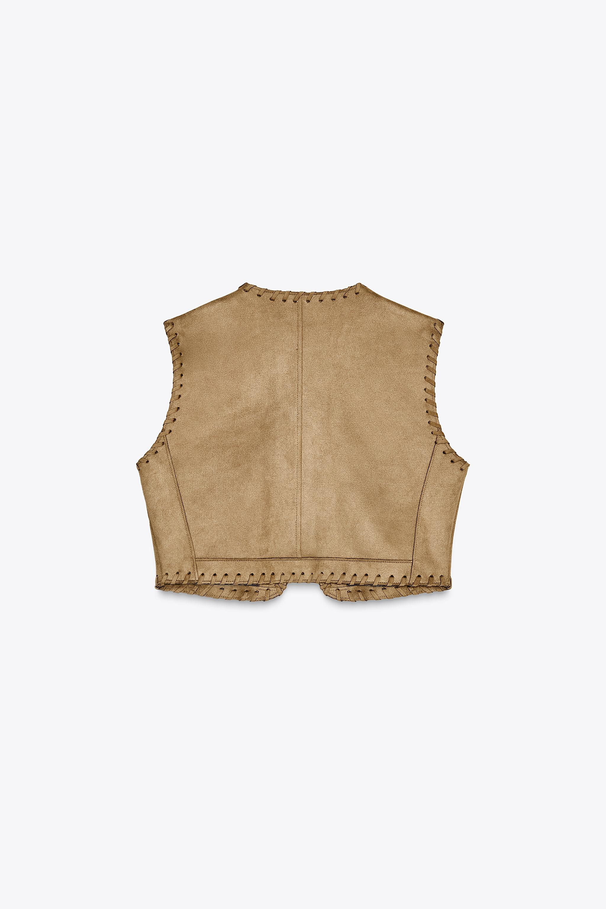 BRAIDED FAUX SUEDE VEST | Zara US