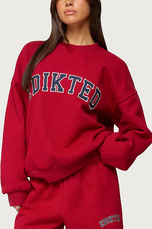 Edikted Edikted Major Sweatshirt in Red, Women's at Urban Outfitters | Urban Outfitters (US and RoW)