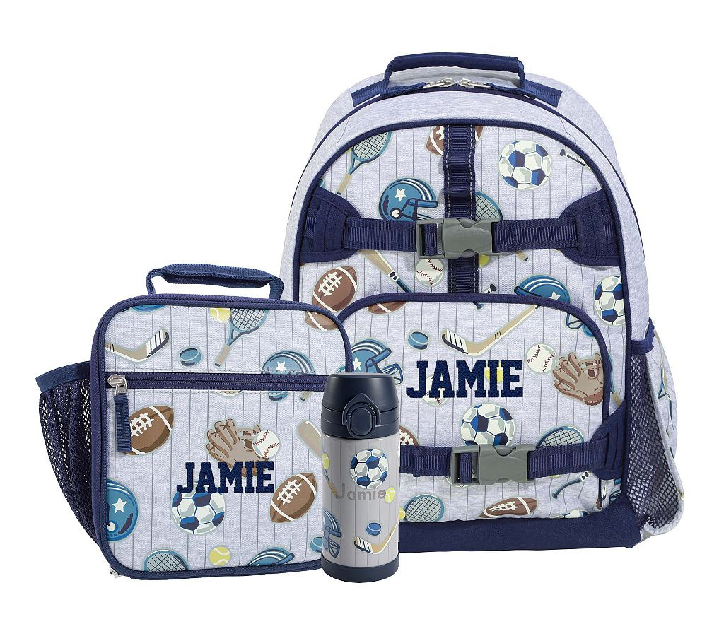 Mackenzie Glow-in-the-Dark Pinstripe Sports Backpack & Lunch Bundle, Set of 3 | Pottery Barn Kids