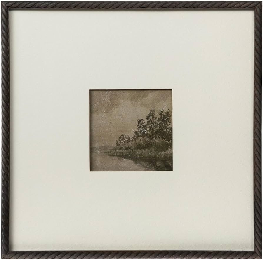 Hobby Lobby Moody Framed Landscape Wall Art, Brown Twisted Frame, White Mat, 15.5" x 15.63", Glas... | Amazon (US)