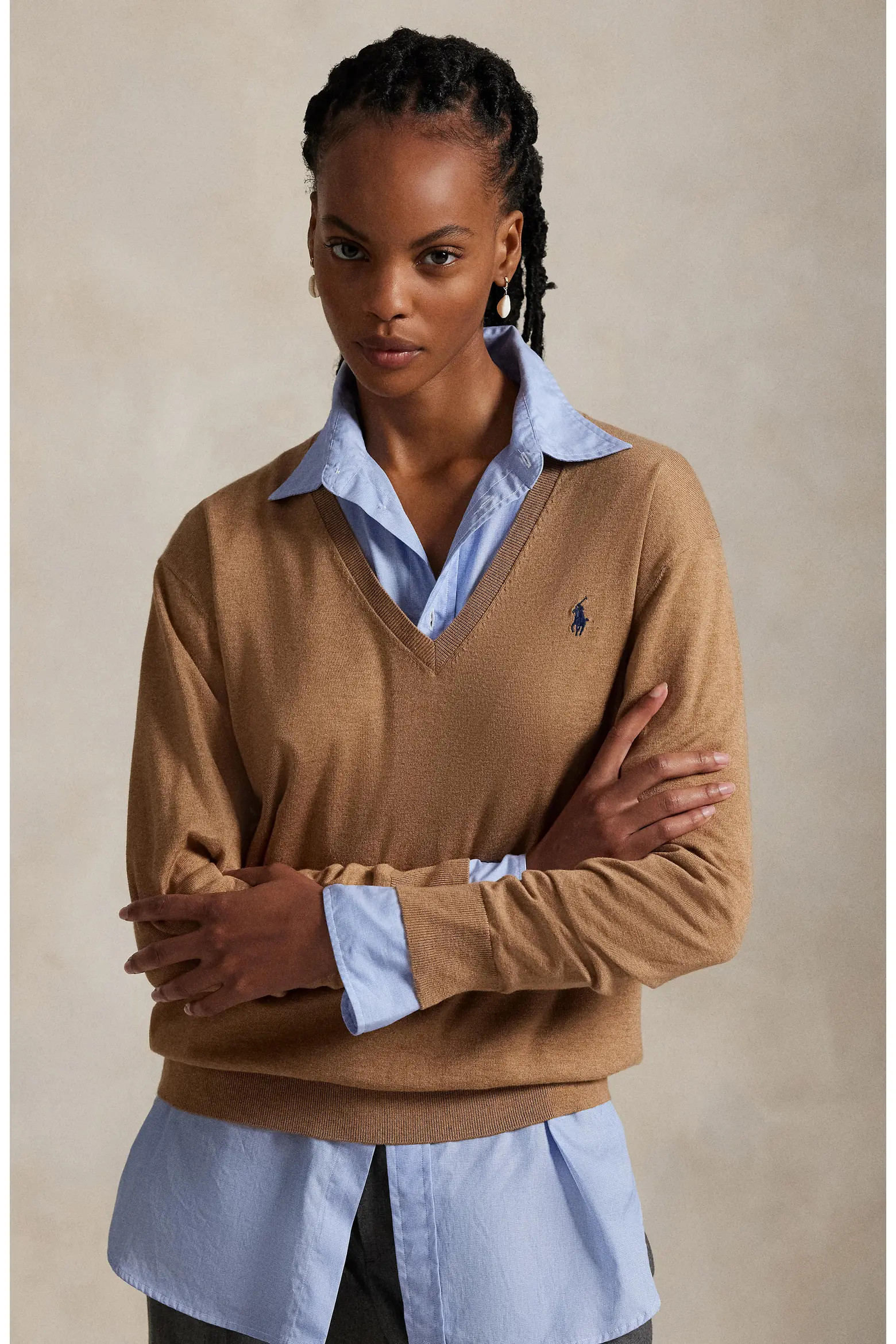 Relaxed Cotton V-Neck Sweater (Women) | Nordstrom | Nordstrom