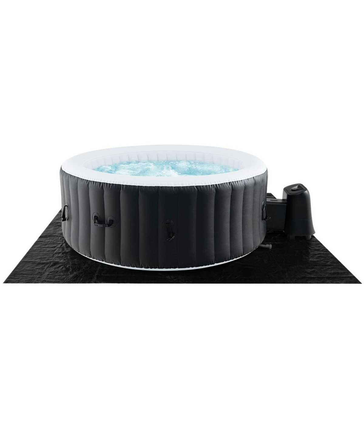 Skonyon 70 Inches Round Spa Pool Hottub with 110/130 Air Jets Electric Heater Pump - Black | Macy's