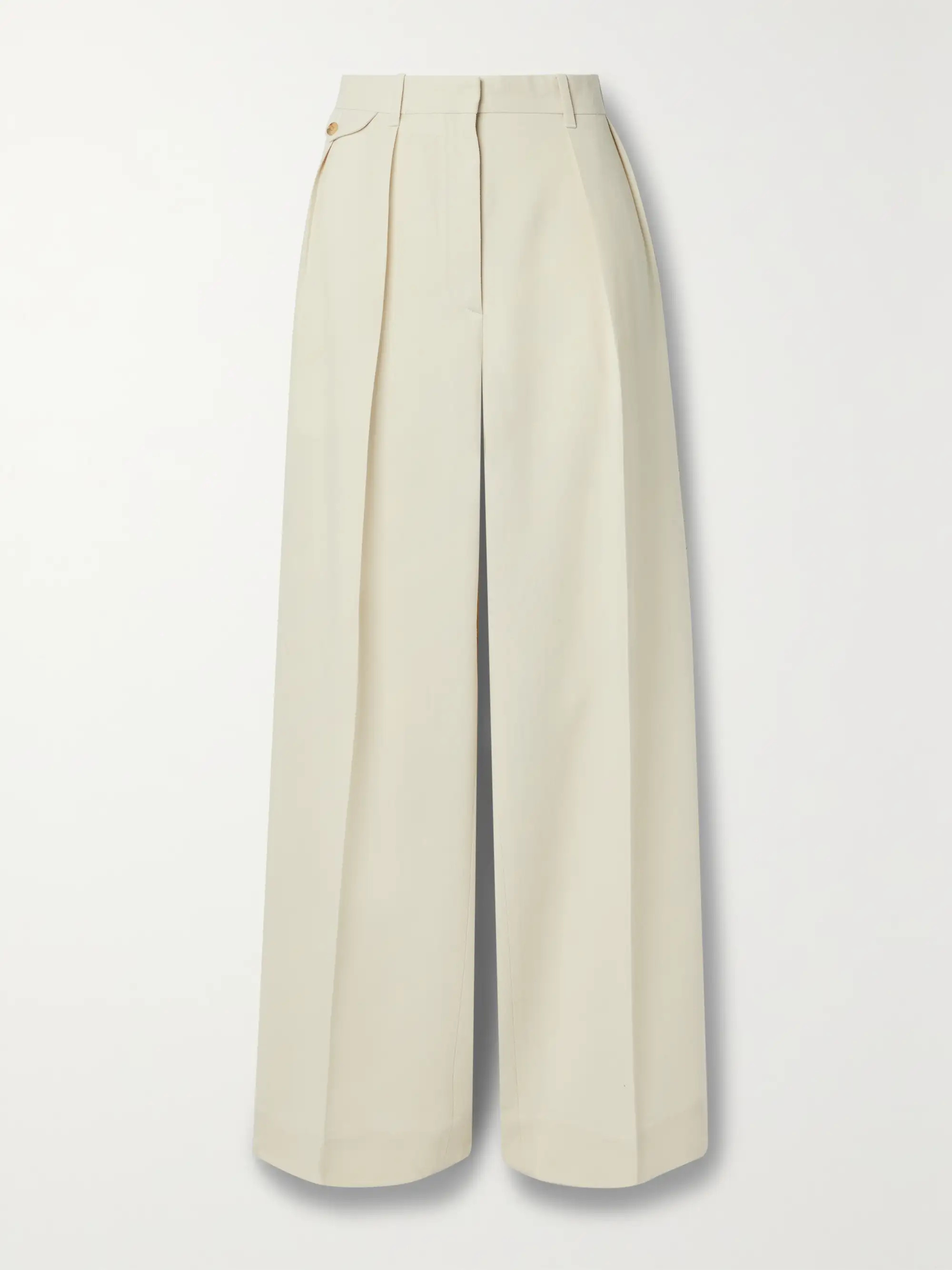 Marcelina pleated wool and silk-blend wide-leg pants | NET-A-PORTER (US)