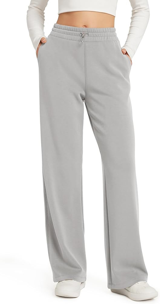ODODOS Women's Modal Soft Wide Leg Pants with Pockets Adjustable Shockcord High Waist Casual Loun... | Amazon (US)