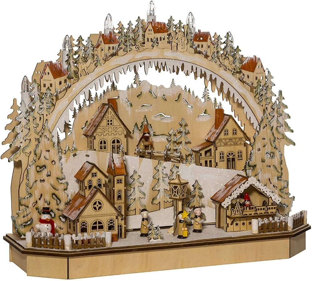 Kurt S. Adler Kurt Adler 18-Inch Battery-Operated LED Village Tablepiece | Amazon (US)