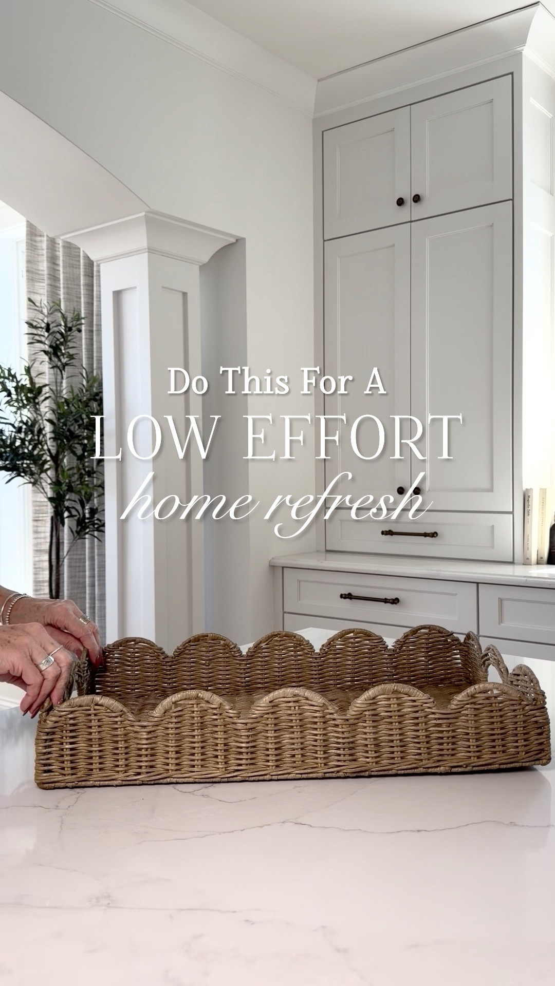 A seasonal home refresh will help keep you from getting bored with your home. It doesn’t need to be everything or expensive. Just swap out a few things and you’ll have a new look. My favorite things to change seasonally are:

Baskets or Trays
Florals & Some Decor
Pillow Covers
Some Rugs
Art

#LTKSeasonal #LTKvlog #LTKHome