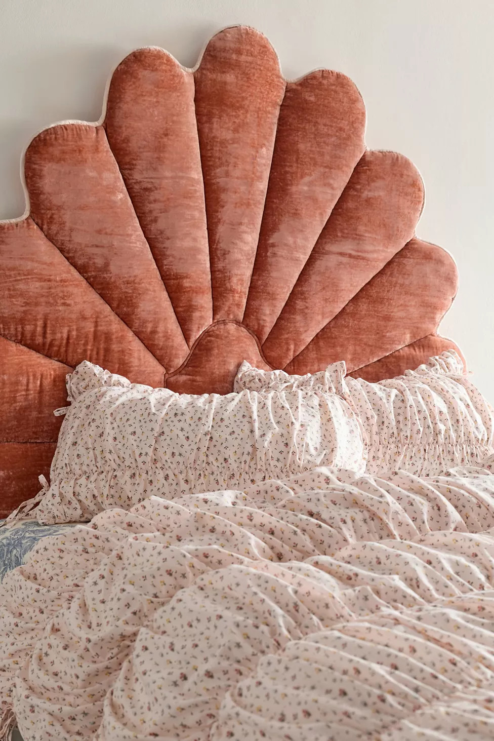 Callista Scalloped Velvet Upholstered Floating Headboard | Urban Outfitters (US and RoW)