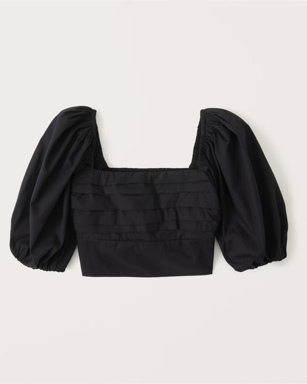Women's Pleated Puff Sleeve Top | Women's Clearance | Abercrombie.com | Abercrombie & Fitch (US)