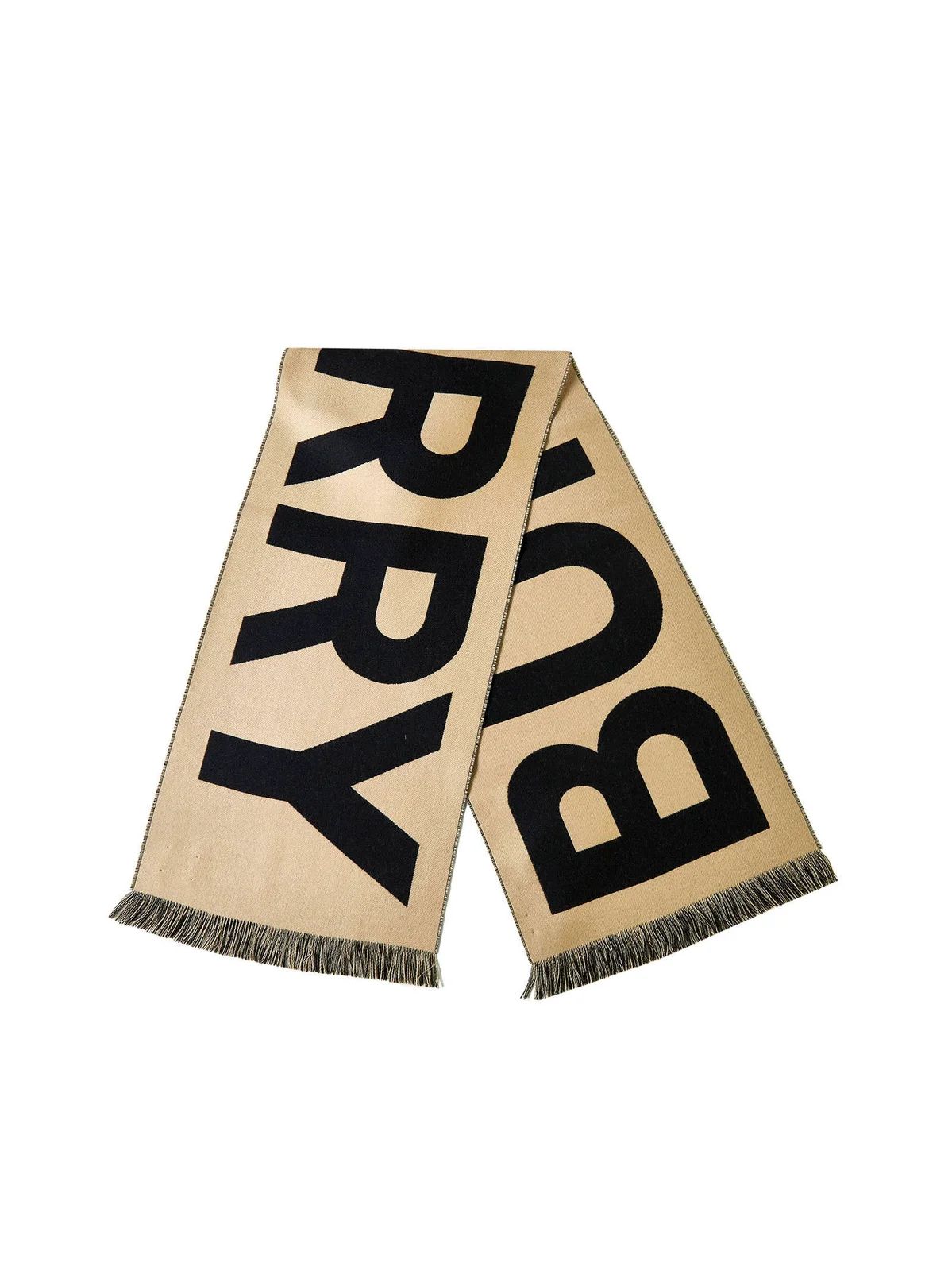 Burberry Logo Intarsia Fringed Scarf | Cettire Global