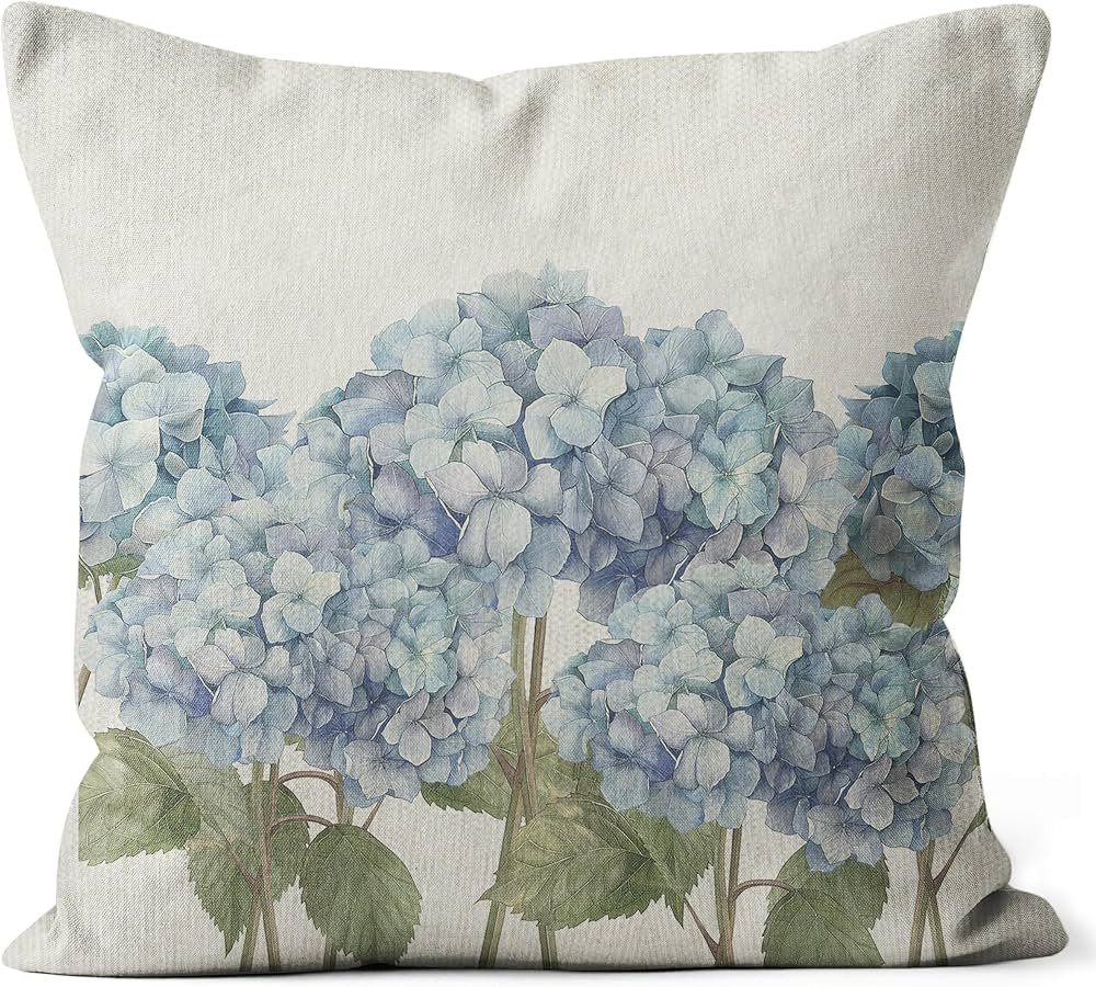 SiuSue Blue Hydrangea Pillow Covers - 18x18 Summer Floral Outdoor Pillow Covers for Porch, Patio,... | Amazon (US)