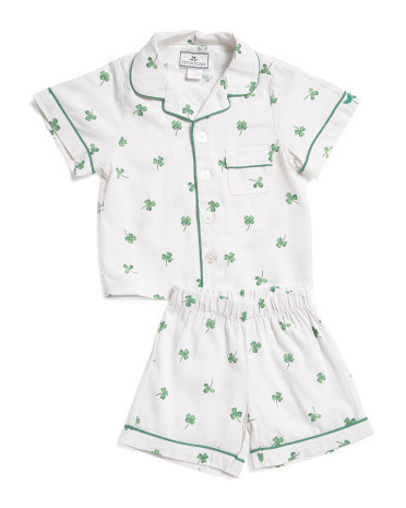 Kids 2pc Shamrocks Classic Top And Shorts Pajama Set | TJ Maxx