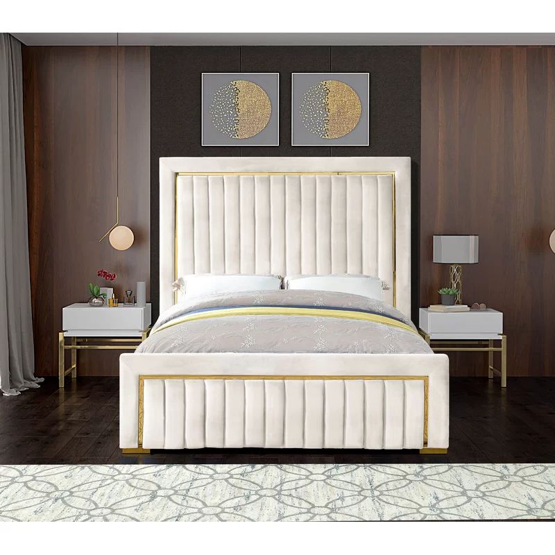 Elberta Tufted Upholstered Low Profile Sleigh Bed | Wayfair North America