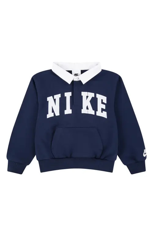 Nike Kids' Sportswear Club Polo Sweatshirt in Midnight Navy at Nordstrom, Size 3T | Nordstrom