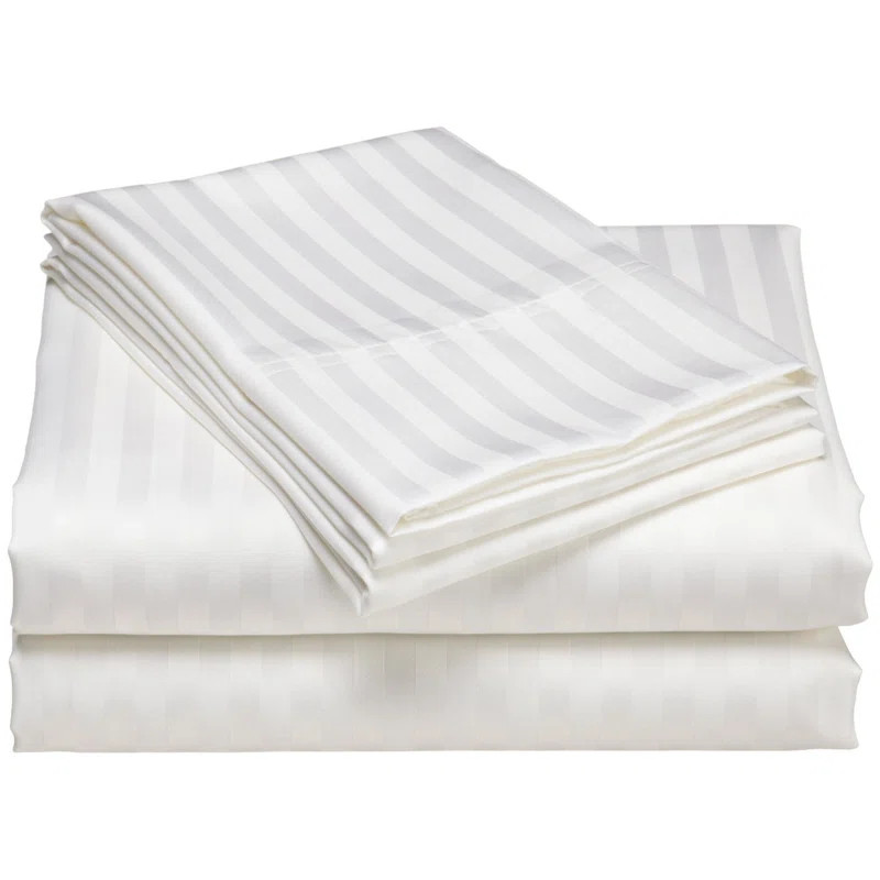 Stripe Weave 1200 Thread Count Striped 100% Cotton Sheet Set | Wayfair North America