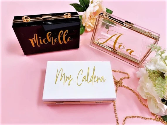 Personalized Acrylic Clutch Bridesmaid Clutch Bridesmaid Purse Bridesmaid Bag Custom Personalized... | Etsy (US)