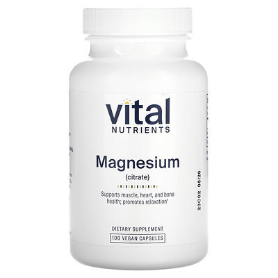 Vital Nutrients, Magnesium (Citrate), 100 Vegan Capsule (150 mg per Capsule) | iHerb