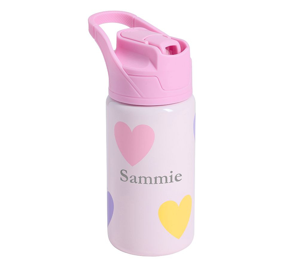 Pastel Chenille Hearts Mackenzie Water Bottle | Pottery Barn Kids