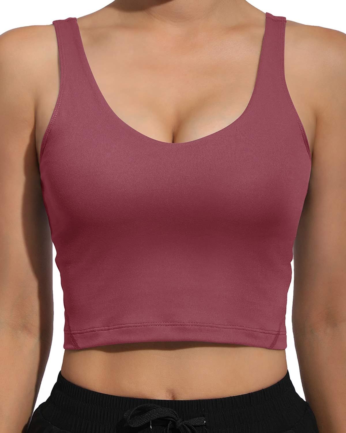 Promover Women’s Crop Tops Sports Bra Wirefree Padded Medium Support Longline Yoga Bras Gym Run... | Amazon (US)