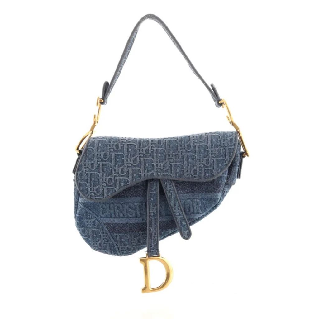 Saddle Handbag Oblique Denim Medium | Rebag