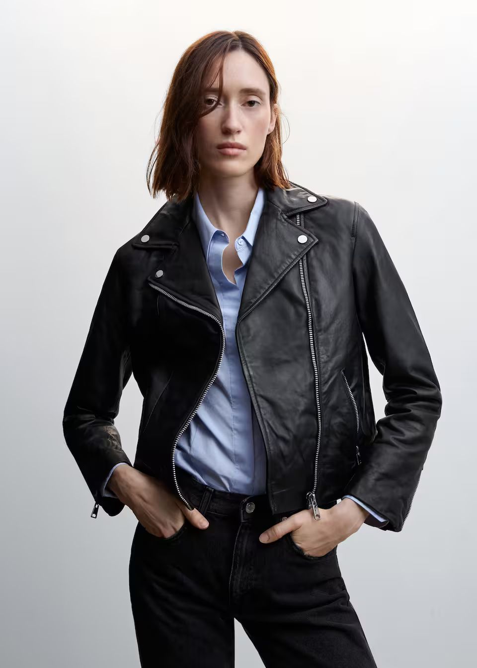 Leather biker jacket | MANGO (US)